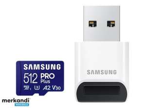 Samsung PRO Plus microSD kortelė 512GB USB kortelių skaitytuvas 2023 MB MD512SB/WW
