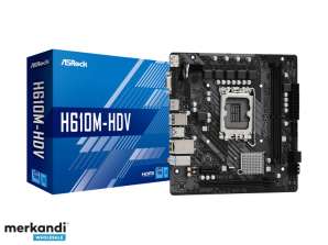 ASRock H610M HDV Intel pagrindinė plokštė Juoda 90 MXBHS0 A0UAYZ