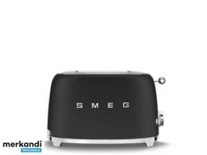 Smeg 2 Slots Toaster 50s Style Matt Black TSF01BLMEU