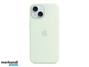 Apple Silikon Case iPhone 15 mit MagSafe Blassmint MWNC3ZM/A