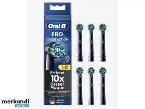 Oral B ProCrossAction Brushes 6 Pack Black 860229