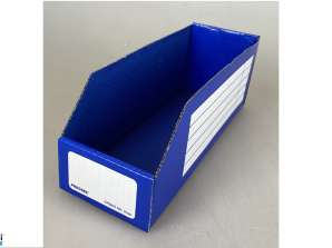 500 vnt mėlynos sandėlio vitrinos 285 x 97 x 108 mm, Likę atsargų padėklai didmeninė prekyba perpardavėjams