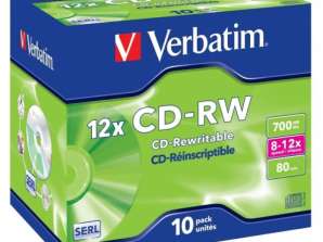 CD RW 80 Verbatim 12x 10шт Jewel Case 43148