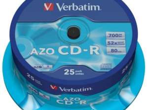 CD R 80 Pudełko na ciasto Verbatim 52x DLP AZO 25er 43352