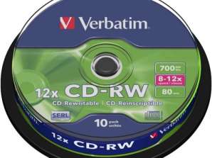 CD RW 80 Verbatim 12x 10kpl Kakkulaatikko 43480
