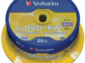 DVD RW 4.7GB ordrett 4x 25er cakebox 43489
