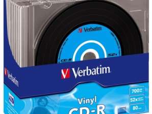 CD R 80 Verbatim 52x Vinyl 10pcs Slim Case 43426