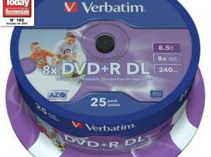 DVD R 8,5 GB ordrett 8x DL IW FS 25 CB 43667