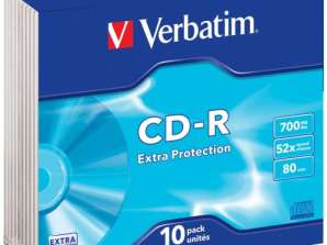CD R 80 Verbatim 52x EP 10pcs Slim Case 43415