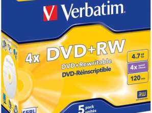 DVD RW 4.7GB Verbatim 4x 5pcs Jewel Case 43229