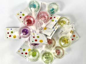 50 komplekti ar 12 goki flummy bumbiņām ar zvaigznēm krāsainas rotaļlietas, īpaši priekšmeti vairumtirdzniecības tuvplāna paletes