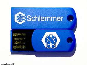 200 stk Schlemmer USB-flashdrev 8GB blå, resterende lager Paller engros til forhandlere