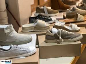 6,50€ pe pereche, mix de pantofi de mărci europene, amestec de diferite modele și dimensiuni pentru femei și bărbați, palet stoc rămas, mărfuri A, amestec de carton.