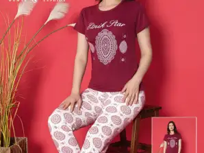 Pyjamaset met korte mouwen voor dames uit Turkije, uitstekende lingerie en afwerking.