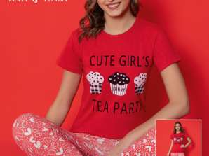 Women's sleepwear set with short sleeves from Turkey, first-class lingerie and execution.