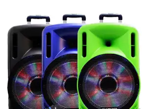 KB ELEMENTS Karaoke speaker Rechargeable - 2 wheels trolley  12' Subwoofer  Power 100W RMS