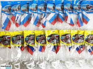 800 pcs Russia flags with and without cup holders Country flags, wholesale goods buy retail