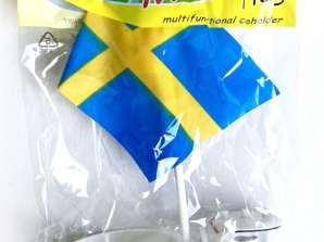 800 pcs. Sweden flags with cup holder country flags, wholesale for resellers remaining stock pallets