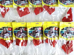 800 st Schweiz flaggor med mugghållare landsflaggor, specialartiklar grossist köp återstående lager
