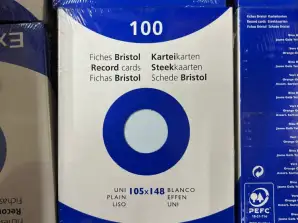 63 förpackningar med 100 Exacompta flashcards blå blank 105x148mm, köpa grossistvaror Återstående lagerpallar
