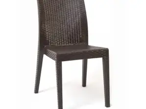 Krzesło polipropylenowe Siena z rattanu do użytku profesjonalnego i domowego