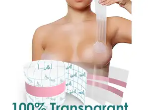 Transparentes Brustband 5 Meter – Unsichtbares Brustband Inc Wiederverwendbare Brustwarzenabdeckungen – trägerloses BH-Klebeband – Fashion Tape Brüste