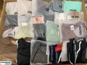 GYMSHARK Dam- och herrkläder vår/sommar sportkläder blandat sortiment i originalförpackning