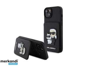 Karl Lagerfeld iPhone 15 Plus & 14 Plus Etui za zadnjo platnico - SAFFIANO CARDSLOT - Črna