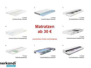 Madrasser, koldskumsmadras, springmadras fra 30 €