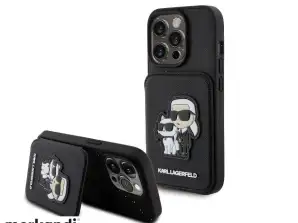Карл Лагерфелд iPhone 15 Pro Калъф за заден капак - SAFFIANO CARDSLOT - Black J-TOO