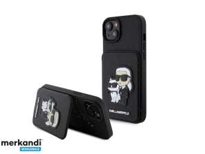 Karl Lagerfeld iPhone 15 Plus & 14 Plus Back cover case - SAFFIANO J-TOO CARDSLOT - Black