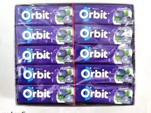 ORBIT Blueberry 14g Number of pieces 10 SUGAR-FREE CHEWING GUM WITH SWEETENERS AND BLUEBERRY FLAVOR.