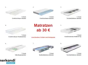 Mattresses, cold foam mattresses, spring mattresses from 30 €