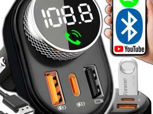 BLUETOOTH FM MP3 Car Transmitter Fast USB Charger QC 3.0 POWER 30W BC74