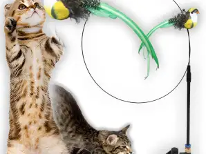 Cat Fishing Rod Interactieve Beweegbare Toy Bell met Zuignap Vogel CAT-OY01
