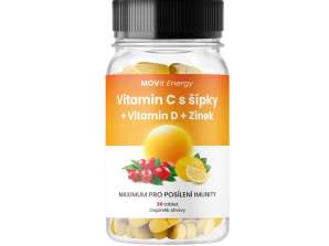 MOVit Vitamiin C 1200 mg kibuvitsamarjadega D-vitamiin Tsink PREMIUM 30 tbl.