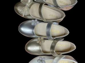 Štýlová dievčenská párty obuv pre vek 6 až 12 – mix štýlov a veľkostí – balenie 100 ks za 350 £