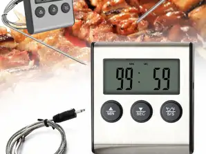 Termômetro Termostato Temporizador para Carne Smoker Electronic Grill com Sonda EK8011
