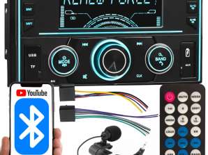 Autoradio Bluetooth 2-DIN USB SD MP3 RDS LCD AUX Télécommande Microphone RVB DA003