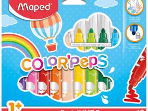 Markers in a box with hinges for toddlers Jumbo Color 12 colors Maped