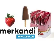 Milk chocolate in the shape of a popsicle with strawberry filling 35g.
