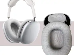Hvite øreputer for AirPods Maks erstatning av øreputer i skinn, enkel å installere med magnet, proteinlær og minneskum