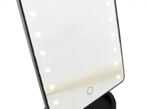 AG628D COSMETIC MIRROR 16LED BLACK