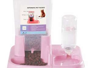 AG808A 2in1 PINK FOOD AND WATER DISPENSER