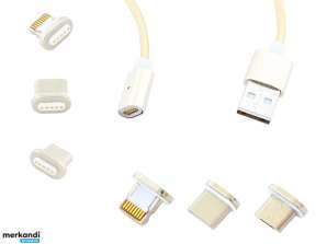AK239B MAGNET. MICRO USB 3in1 CABLE GOLD
