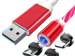KK21W MAGNETIC CABLE 3 in 1 LED RED