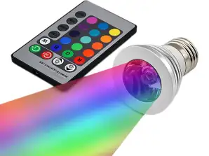 ZD7 RGB LED SPULDZE 16 KRĀSU TĀLVADĪBAS PULTS E27