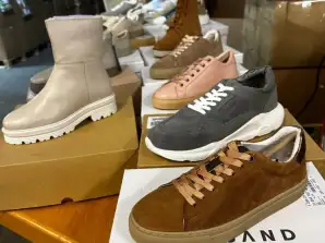 6,50€ per pair, A goods, European brand shoe mix, mix of different models and sizes for women and men, remaining stock pallet, mix cardboard.