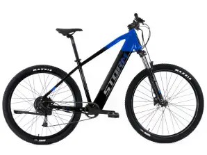 Elektrinis kalnų dviratis STORM TAURUS 2.0 juodos spalvos mėlynas rėmas 21
