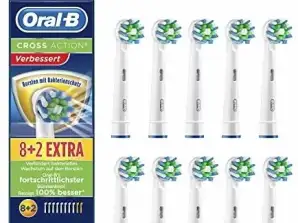 Oral-B Cross Action Blanc - 10 pièces Têtes de brosse dans l’emballage -